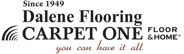 an advertisement for the dalee flooring carpet one and home, which is also available in