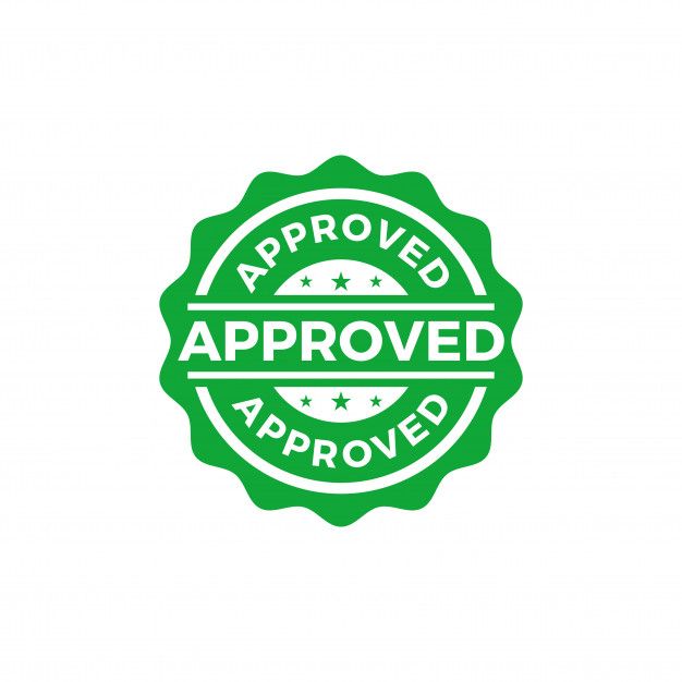 the approved approval seal is shown in green