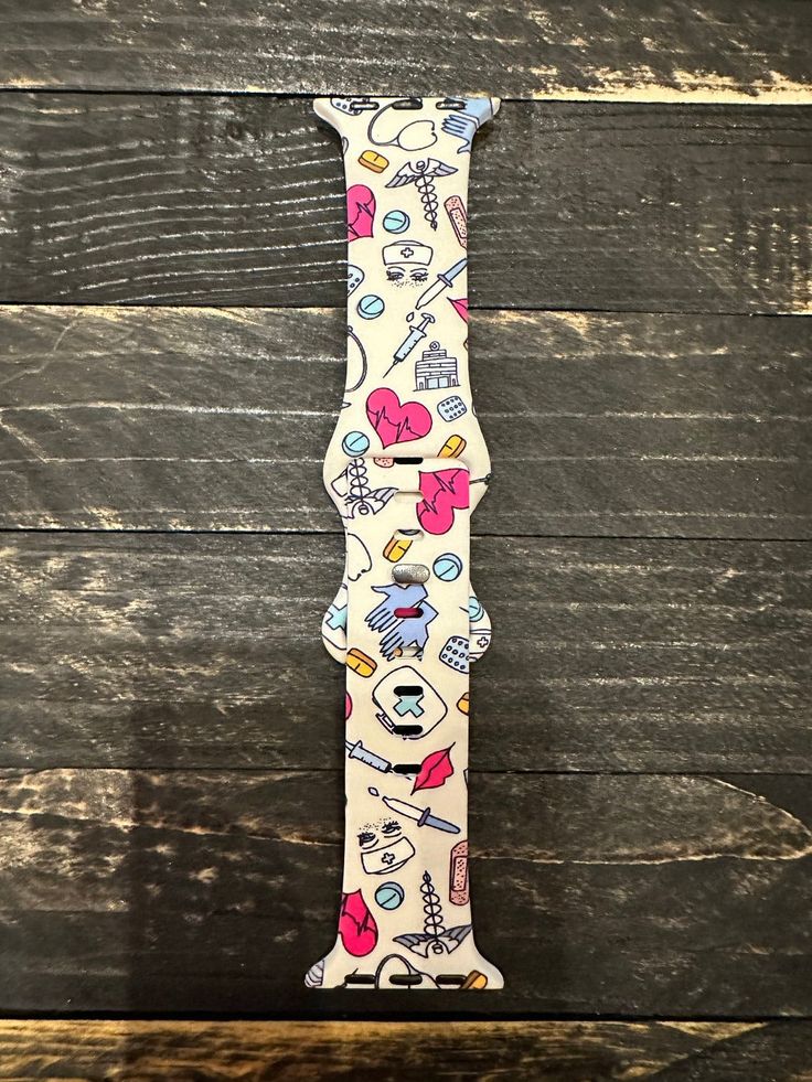 Silicone Watchband- Nurse Theme Nurse Apple Watch, Round Top Collection, School Spirit Wear, Rompers For Kids, Money Cards, Nursing Student, Spirit Wear, Body Makeup, Fabric Patch