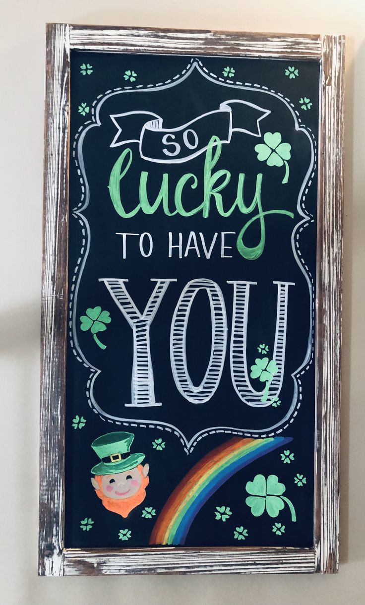 a st patrick's day card with the words lucky to have you written on it