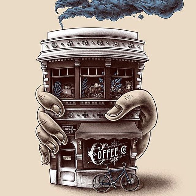 Stick N Poke, Coffee Drawing, Rabbit Rabbit, Coffee Illustration, Coffee Poster, 수채화 그림, Coffee Photography, Coffee Is Life, Coffee Design