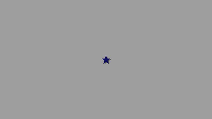 a blue star is in the middle of a gray sky with no stars on it