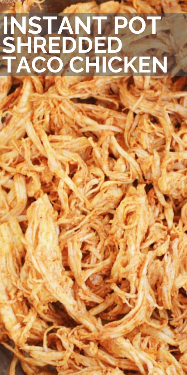 the instant pot shredded taco chicken is ready to be cooked in the slow cooker