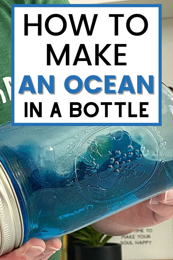 Make ocean waves inside a jar with water, baby oil, and food coloring. Wave Bottle For Kids, Marine Science Experiments, Ocean Theme Preschool Activities Science Experiments, Waves Stem Activity, Under The Sea Science Experiments, Beach Experiments For Kids, Ocean Themed Science Experiments, Ocean Crafts For Kindergarten, Ocean Ecosystem Project For Kids