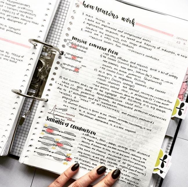 a woman's hand holding a pen over a notebook with writing on the pages