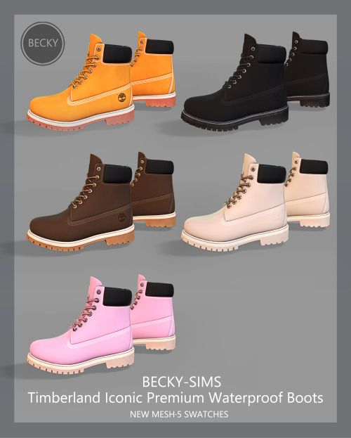 the boots are all different colors and sizes