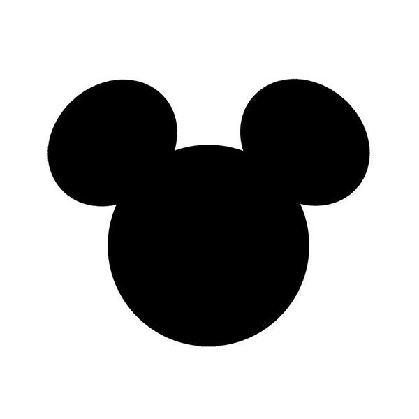 a black mickey mouse head on a white background