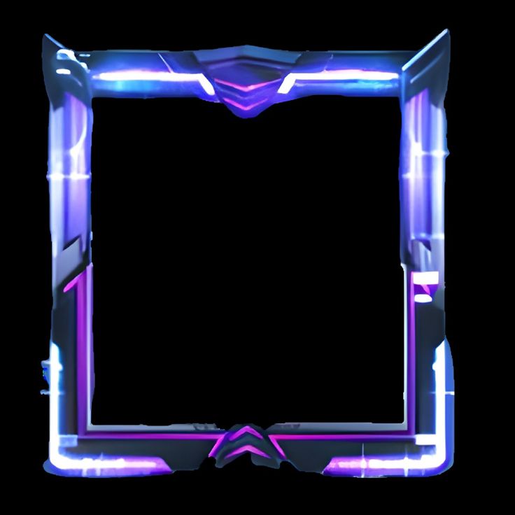 a purple and blue frame on a black background with some lights in the corner,