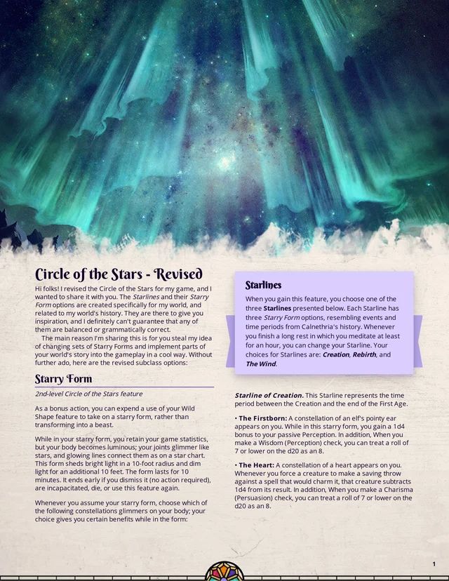 an image of a website page with the title circle of the stars - revved