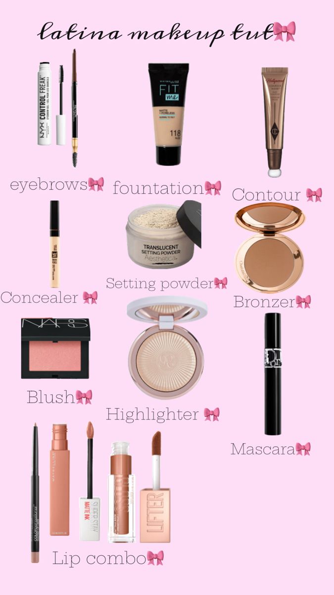 I hope you all find this useful 💗 Makeup Routine Latina, Make Up Guide Step By Step, Make Up Checklist, Latina Makeup Routine, Simple Baddie Makeup, Steps To Applying Makeup, Good Cheap Makeup, Latina Makeup Tutorial, Make Up Tut