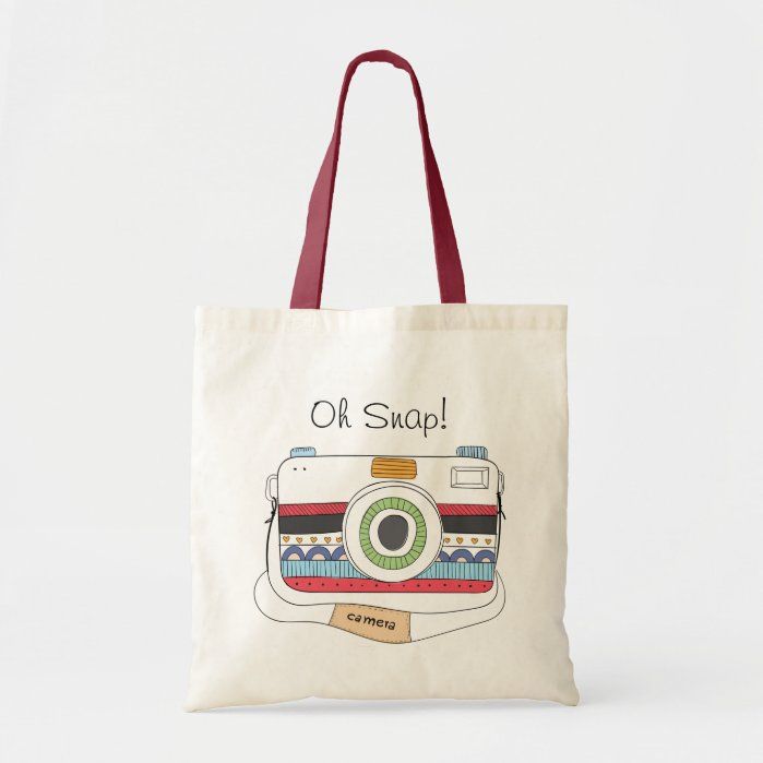 Cute Camera Doodle Oh Snap Tote Bag Color: Natural and Red. Gender: unisex. Age Group: adult. Fun Canvas Gift Bag For Everyday Use, Fun Canvas Bag For Everyday Use, Fun Rectangular Canvas Bag For Everyday Use, Fun Rectangular Everyday Bags, Fun Rectangular Shoulder Bag For Everyday Use, Fun White Canvas Bag For Everyday Use, Toat Bag, Camera Doodle, Camera Painting