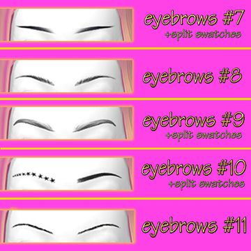 four different types of eyes with the words eyebrows and eyebrows on each eyelide