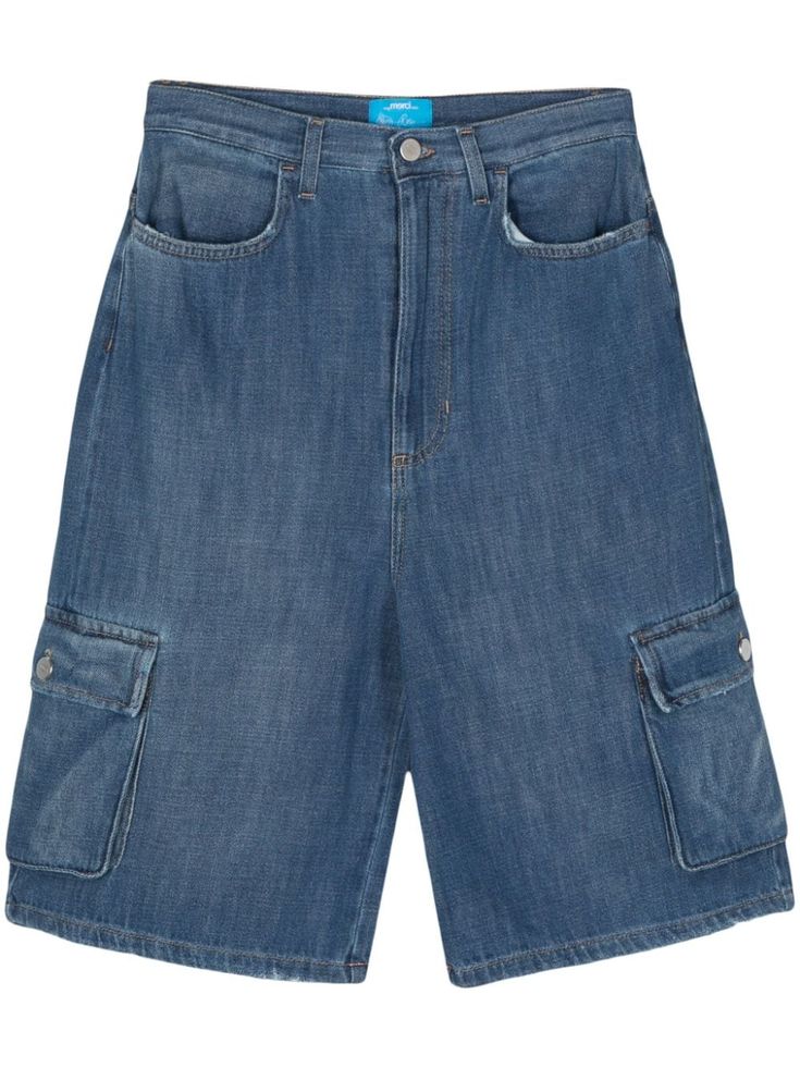 Utility Denim Shorts With Cargo Pockets, Denim Utility Cargo Shorts With Side Pockets, Utility Shorts With Pockets In Medium Wash, Short Jeans With Cargo Pockets In Medium Wash, Spring Denim Shorts With Multiple Pockets, Medium Wash Cotton Jean Shorts With Cargo Pockets, Denim Blue Jean Shorts With Patch Pockets, Utility Denim Jean Shorts With Side Pockets, Spring Denim Cargo Shorts With Multiple Pockets