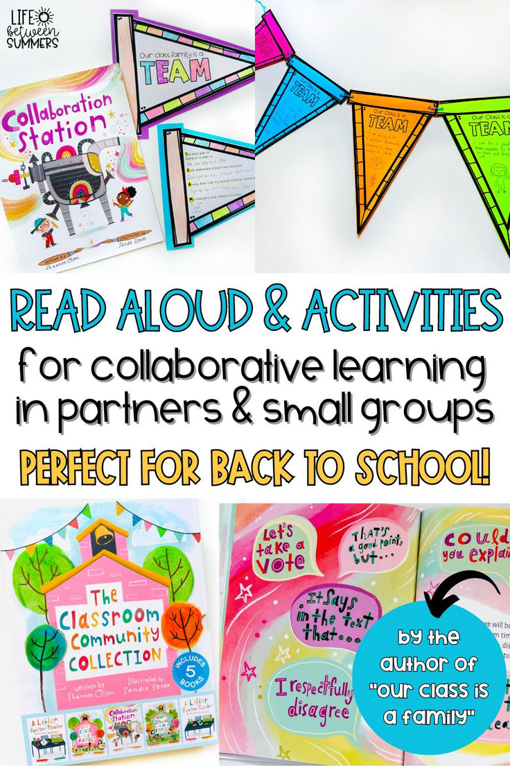 The back to school season is almost here, and now is the time to start planning a great first week of school activities and lessons for your elementary students! Here in this blog post, I'm sharing a mentor text, activities, and ideas that will help you build classroom community! You'll find my mentor text, Collaboration Station, which is a great read aloud to use for fostering classroom discussion, accountable talk, and problem-solving. Get the all of the classroom collaboration ideas here! Collaboration Station Activities, Collaboration Station, Classroom Community Building Activities, Collaborative Classroom, Classroom Discussion, Read Aloud Activities, Elementary School Library, Literacy Coaching, Teaching Second Grade