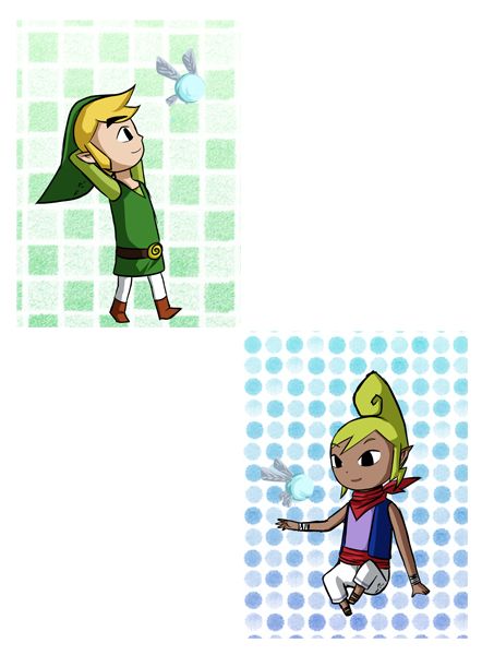 the legend of zeon and link in different poses