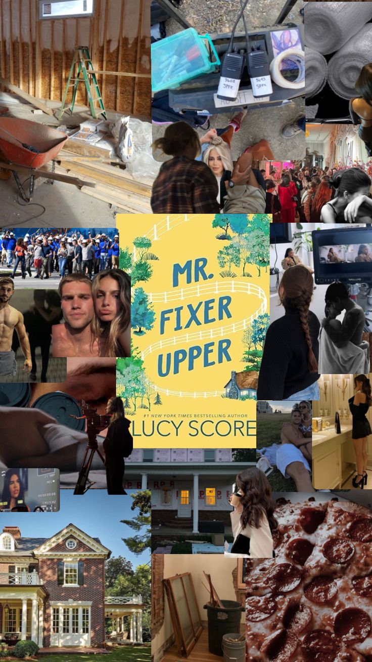 a collage of pictures with people in the background and text that reads mr fixer upper