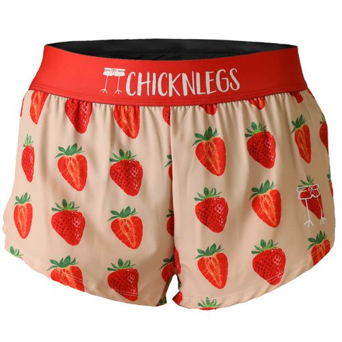 Closeup product shot of the women's strawberry szn 1.5 inch split running shorts from ChicknLegs. Chickenlegs Shorts, Chicken Legs Running Shorts, Chicken Legs Shorts, Split Legs, Birthday Stuff, Cute Strawberry, Chicken Legs, Snacks Recipes, Comfy Shorts