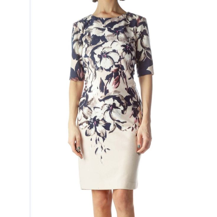 Taylor: Light Pink Navy Blue Floral Print Dress | Silkroll 4 Discover The Epitome Of Spring Elegance With The Taylor Light Pink Navy Blue Floral Print Dress, Exclusively At Brands Overstock. This Stunning Piece Combines The Soft Allure Of Light Pink With The Striking Contrast Of Navy Blue In A Floral Design That Speaks Volumes Of Refined Taste And Style. Made For The Modern Woman, The Silkroll 4 Collection Dress Promises Not Only Breathtaking Aesthetics But Unparalleled Comfort. Its Versatile De Elegant Floral Dress For Workwear, Elegant Floral Dress For Work, Elegant Multicolor Short Sleeve Mini Dress, Elegant Short Sleeve Floral Dress, Elegant Beige Floral Short Sleeve Dress, Elegant Multicolor Short Sleeve Dress, Elegant Blue Floral Dress With Short Sleeves, Elegant Multicolor Floral Dress, Elegant Multicolor Floral Dress With Short Sleeves