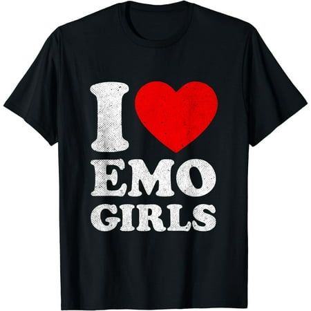 95% Polyester, 5% Spandex Imported Lightweight, Classic fit, Double-needle sleeve and bottom hem Size: S.  Color: Black. I Heart Emo, Emo Mode, Emo Culture, 2000s Punk, Emo Girl, Funny Girl Quotes, I Love Heart, Emo Girls, Emo Fashion