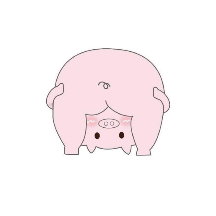 a pink pig with its head in the shape of a heart on it's chest