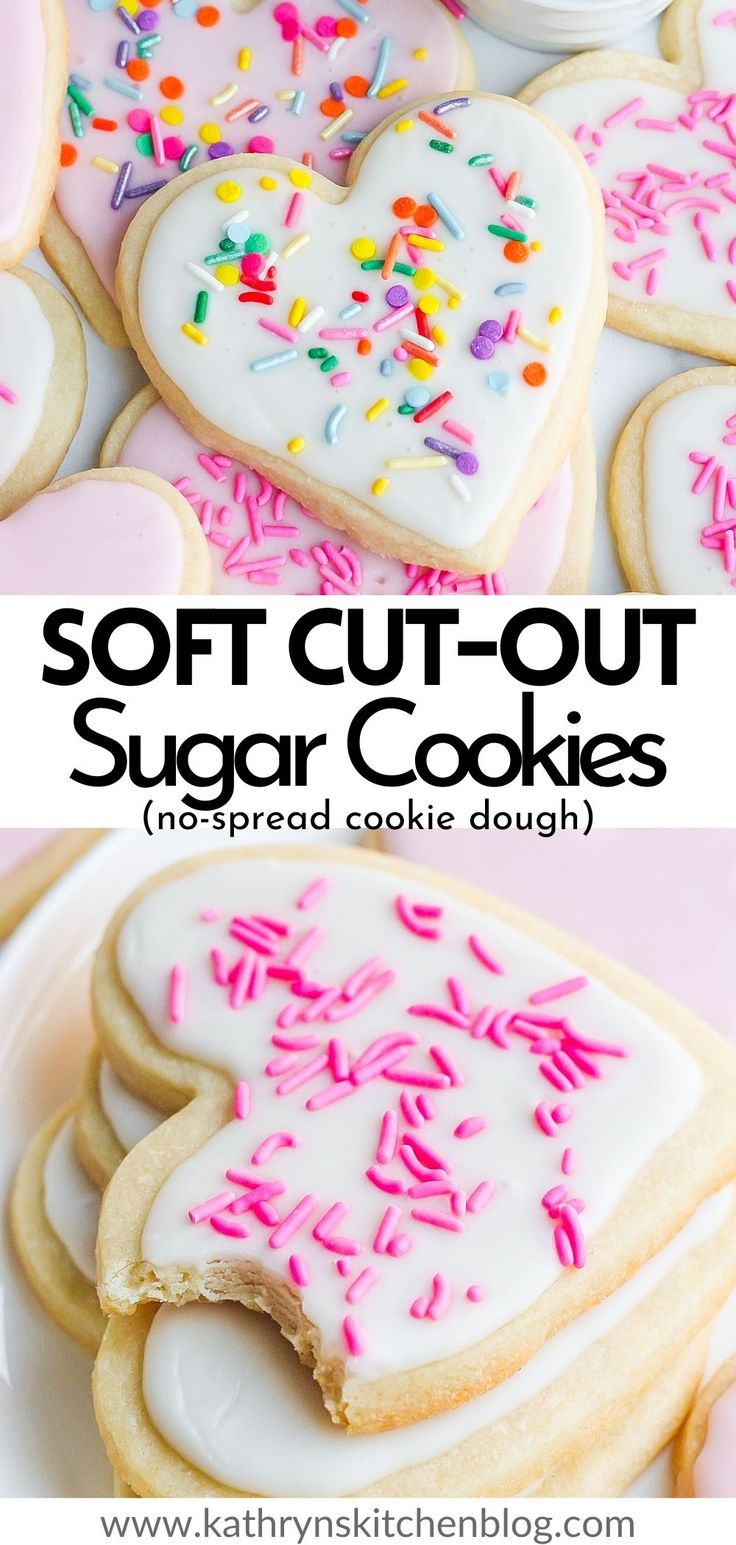 soft cut out sugar cookies with sprinkles on them