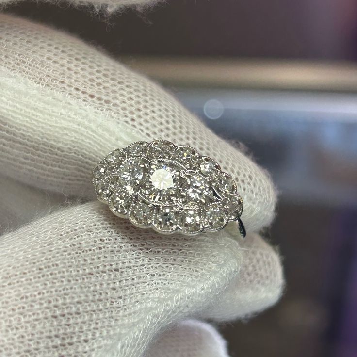 Beautiful Antique/Vintage Style Diamond Ring. Looks Like An Eye Made Out Of Gold & Diamonds. This Ring Has A .40 Ct Center Stone And .25 Ct Stones On Either Side Of It. Then There Are 14 .05 Ct Natural White Round Diamonds Around Those 3 Center Stones. Combining To An Estimated Total Carat Weight Of 1.6 Ct. These Are Not Tiny Stones Either All The Stones In This Ring Are .05 And Above. Retails 7000$ My Price Is Negotiable. Classic Gia Certified White Gold Cluster Ring, Classic Gia Certified Cluster Ring In 14k White Gold, Classic Platinum Cluster Ring, Classic Cluster Diamond Ring In Platinum, Classic Platinum Cluster Diamond Ring, Classic Diamond Cluster Ring Gia Certified, Classic Gia Certified Diamond Cluster Ring, Classic Cluster Diamond Ring Gia Certified, Vintage White Diamond Ring With Halo Setting