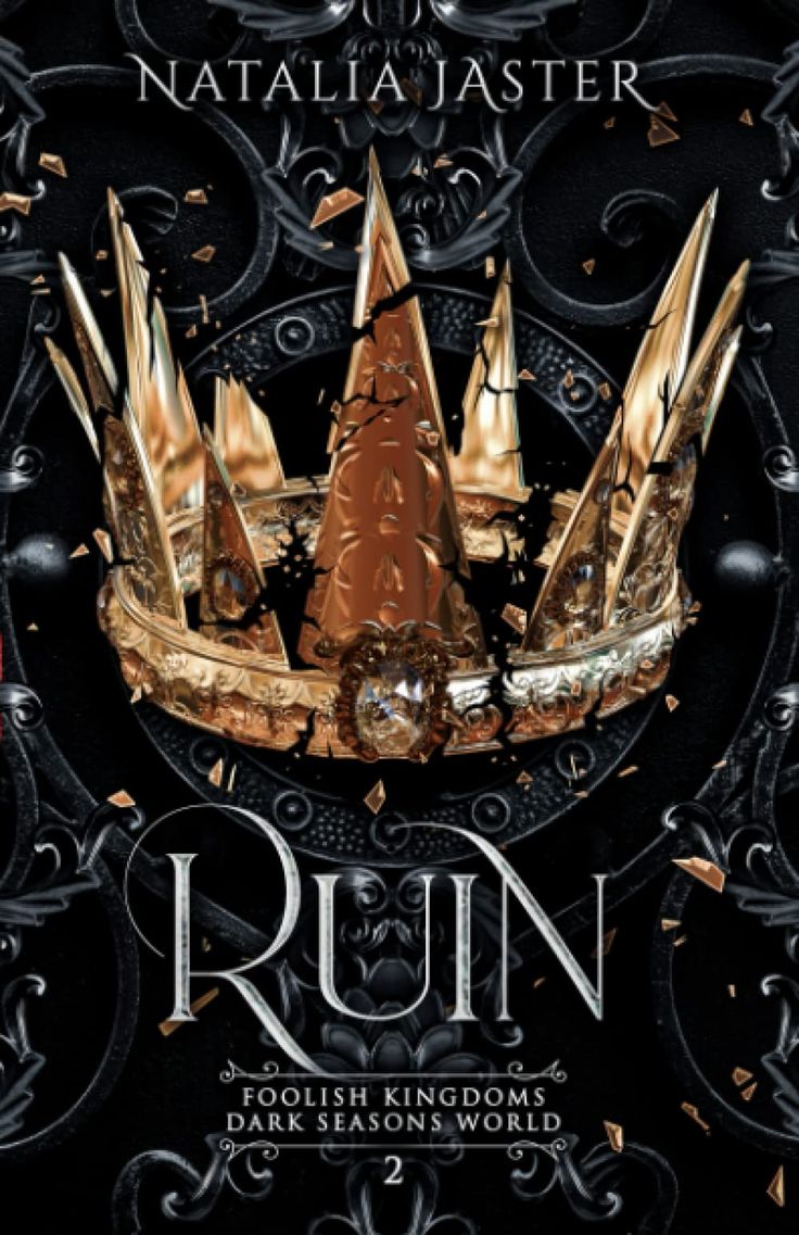 the cover to run by natalie jaster, with gold crowns and jewels on it