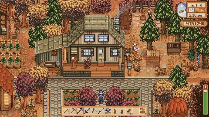 an old computer game is shown with lots of trees and houses in the foreground