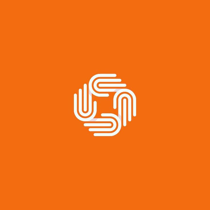 the letter u is made up of lines and letters in white on an orange background