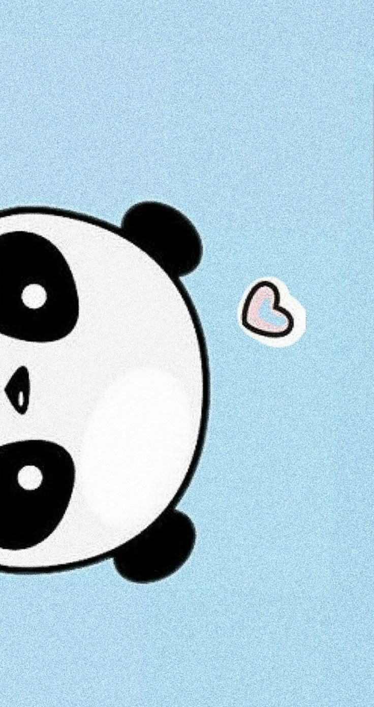 a panda bear flying through the air with a heart