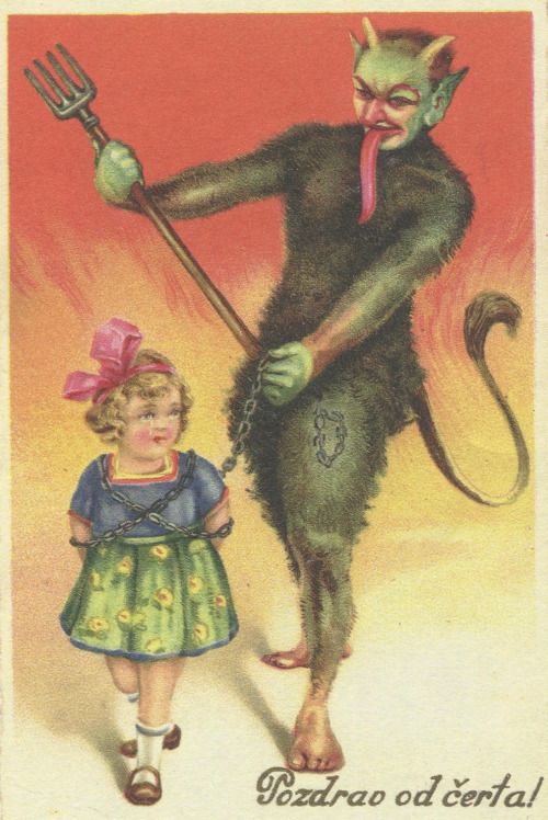 Krampus Movie, Vintage Krampus, Krampus Mask, Christmas Card Vintage, Merry Krampus, Yule Crafts, Krampus Christmas, Bad Santa, Saint Nicholas