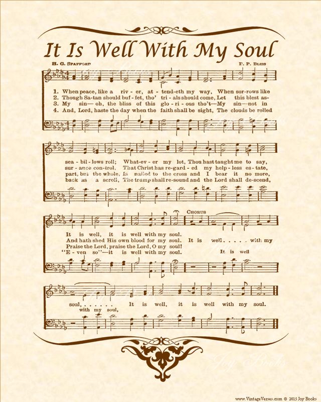 an old sheet music page with the words it is well with my soul