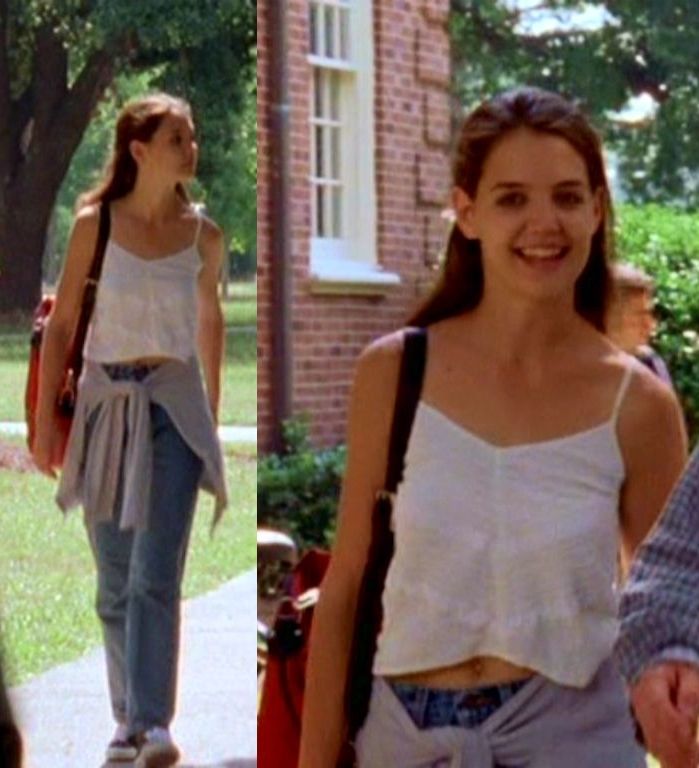 two pictures of people walking down the street, one is wearing a white tank top