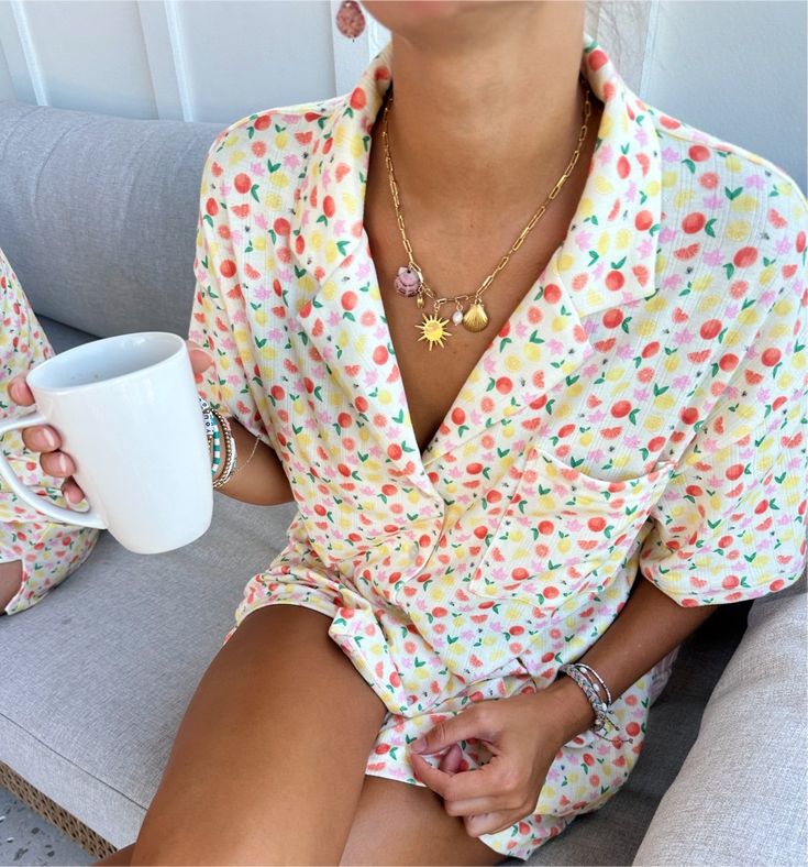 The Beach Club, Summer Sleepwear, Beach Clothing, Clothing Pieces, Pocket Model, By The Beach, Button Up Top, Makeup Bags, Pajama Top