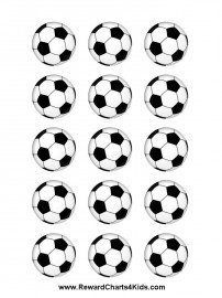 soccer balls are shown in black and white, with the number one on each side