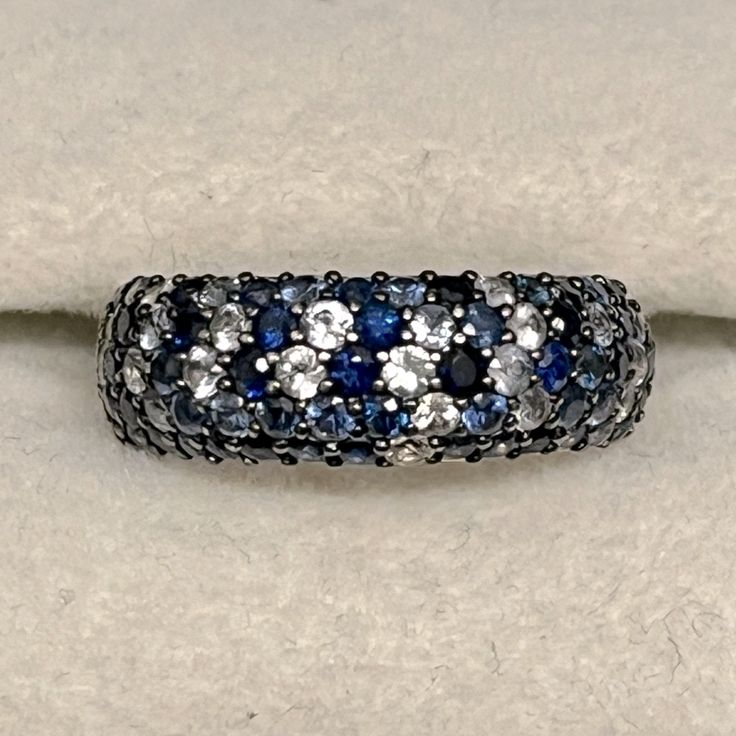 Effy Jewelry Sapphire Splash Band Size 7 Metal Type: Sterling Silver Marks: 925, Designer Signature Total Item Weight (G): 6.8 Gemstone: Sapphire Measurements: Band Width 7.8mm Jewelry Sapphire, Effy Jewelry, 7 Rings, Womens Jewelry Rings, Blue And Silver, Types Of Metal, Sapphire, Size 7, Women Jewelry