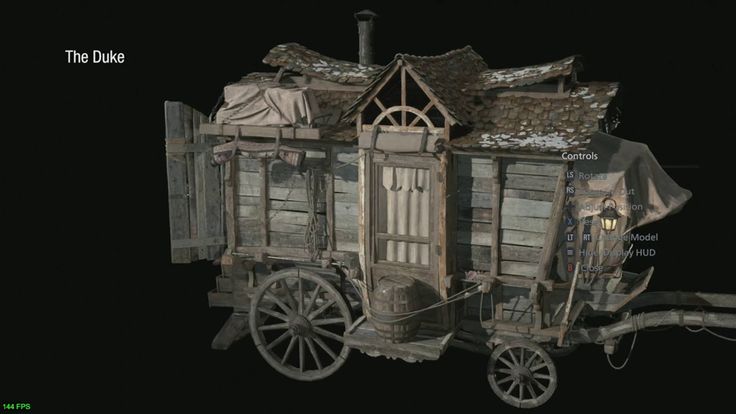 an old wooden wagon is shown in this 3d image with the words the dude on it