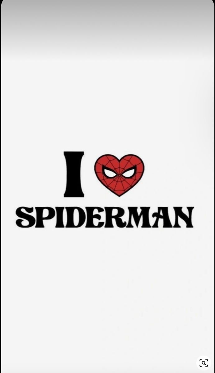 i love spiderman with the words i heart and an image of a red heart