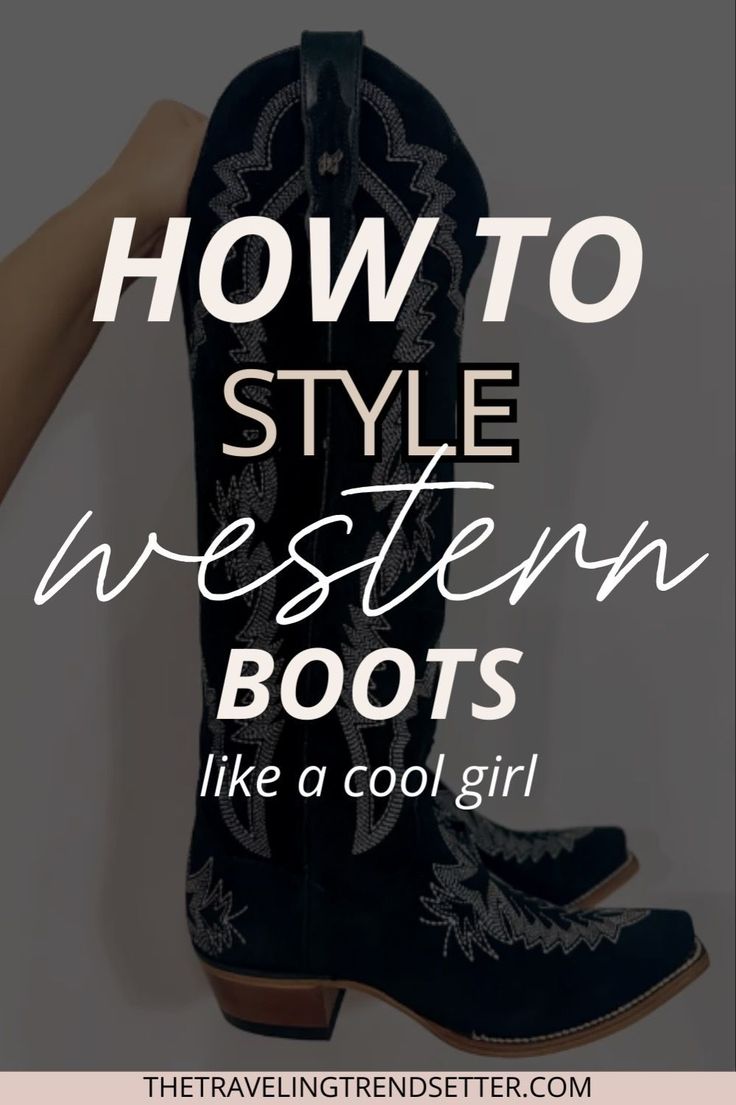 Looking to incorporate Women's Boots into your everyday Women's Fashion? Discover how to style Western Boots effortlessly, from pairing them with dresses for a modern twist to matching with jeans for a classic Western look. Find the best tips to make Western Boots versatile and stylish in any season. Jeans And Cowgirl Boots Outfit, How To Wear Cowgirl Boots, How To Style Cowgirl Boots, Black Western Boots Outfit, Style Western Boots, Western Boot Outfit, Style Cowgirl Boots, Western Boots Outfit, Cowboy Boot Outfits