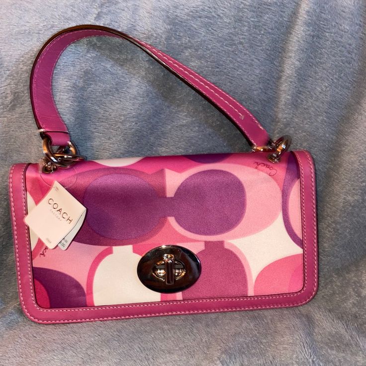 Nwt, Kept In Duster Bag With All Original Tissue Paper From Coach Tucked Inside. Super Cute Shoulder Bag, Perfect Size In Excellent Condition, No Flaws. ****Authentic***** Can Include Dust Bag For Extra 6$ :) Designer Purple Shoulder Bag With Detachable Handle, Designer Purple Top Handle Shoulder Bag, Designer Coach Bag In Purple, Designer Purple Tote Bag, Designer Purple Double Handle Shoulder Bag, Designer Purple Bags With Handles, Designer Purple Top Handle Satchel, Designer Purple Shoulder Bag With Removable Pouch, Purple Rectangular Bag With Dust Bag