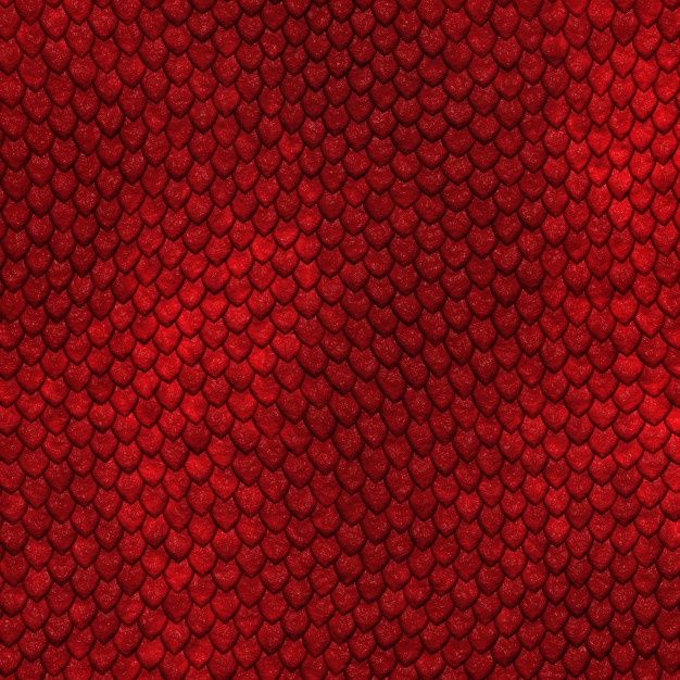 a red background with scales of fish scales on it's sides and the bottom half of