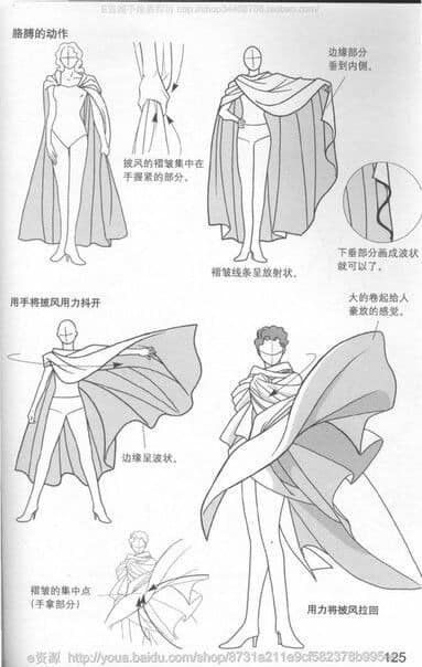 an instruction manual for how to wear capes and cloaks in the anime style