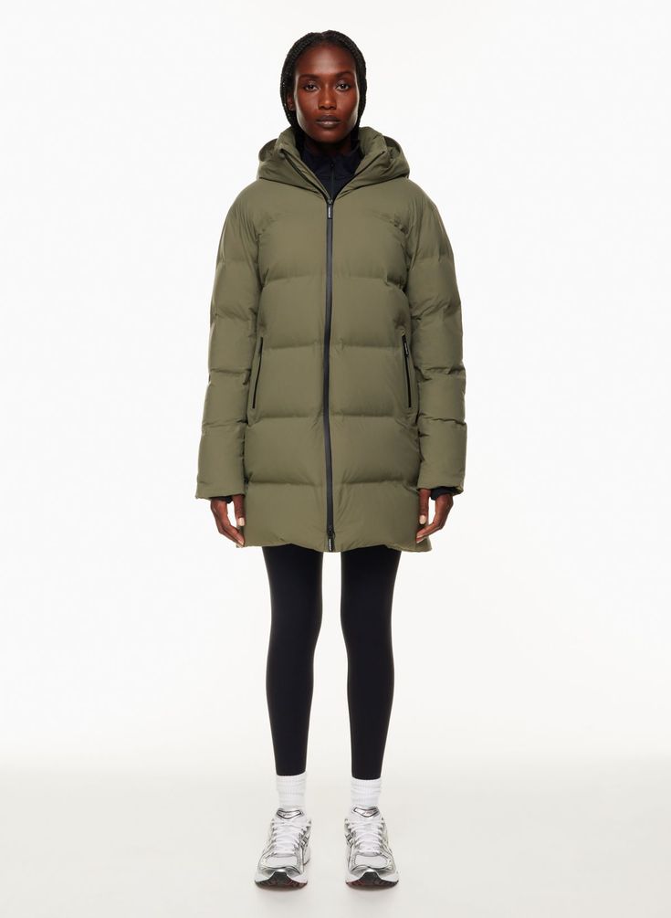 THE SUPER PUFF₂O™ MID | Aritzia Super Puff Mid, The Super Puff, Puffer Jacket Style, Super Puff, Green Puffer, Boyfriend Hoodie, Down Puffer Jacket, Easy Shape, Parka Jacket