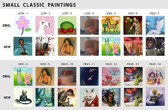 an image of small classic paintings on the webpage for art classes and online courses