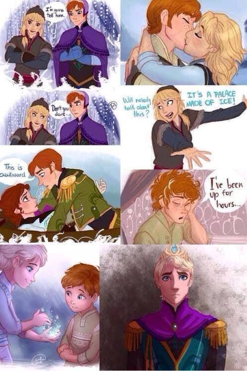 some disney princess and prince kissing each other