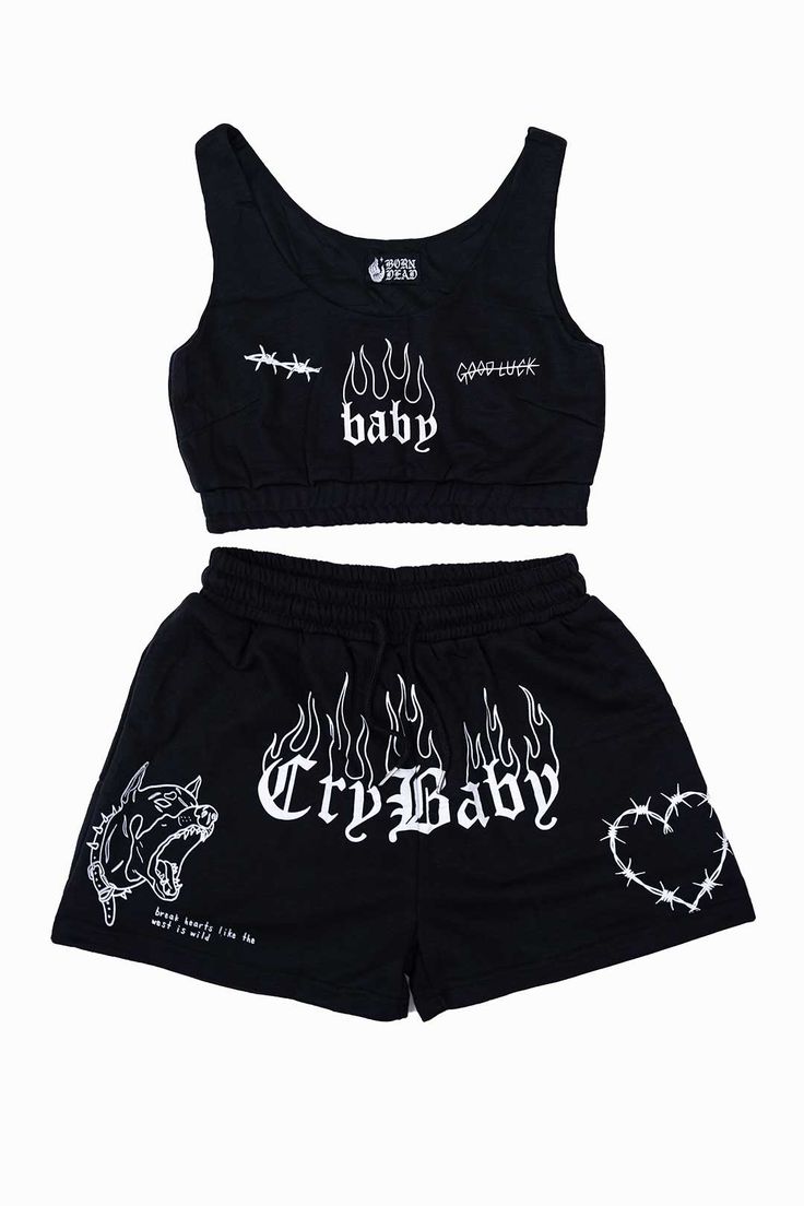 Cry Baby Lounge – Born Dead Clothing® Baby Lounge, Skateboard Clothes, Tattoo Clothing, Baby Crop Top, Women's Tattoo, Spice Girls, My Clothes, Goth Fashion, Fashion Tees