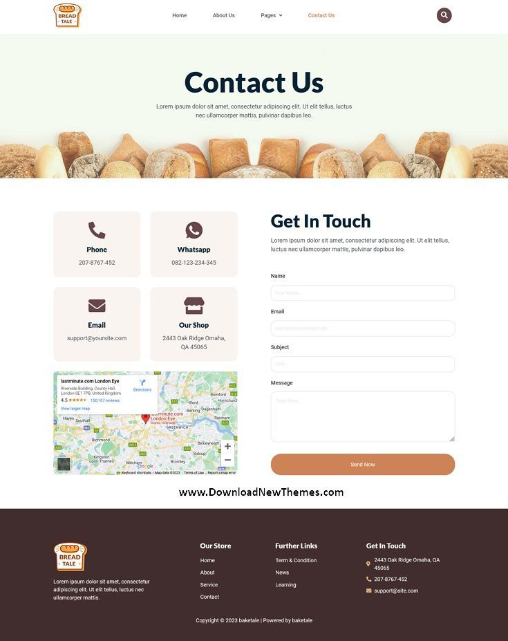 Baketale - Artisan Bakery Elementor Template Kit Baking Website Design, Cake Website Design Inspiration, Cookie Website Design, Bakery Website Design Inspiration, Contact Us Page Design Website, Faq Website Design, Cake Website Design, About Us Page Design Website, Bakery Poster Design