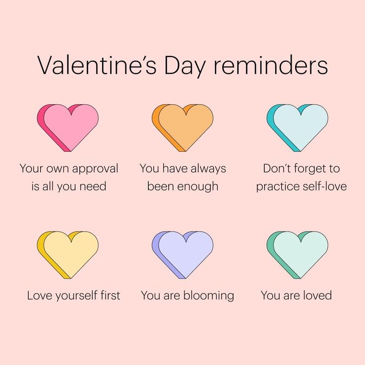 valentine's day reminders with hearts