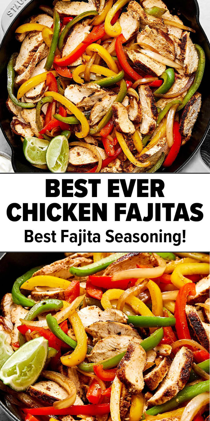 Chicken fajitas recipe Easy Chicken Fajitas Recipes, Spicy Chicken Fajitas, Skillet Chicken Fajitas Easy, Baked Fajita Chicken Breast, Ww Chicken Fajitas, Paleo Skillet Meals, Chicken Fajita Stuffed Peppers, Mexican Seasoning For Chicken, Chicken And Bell Pepper Recipes