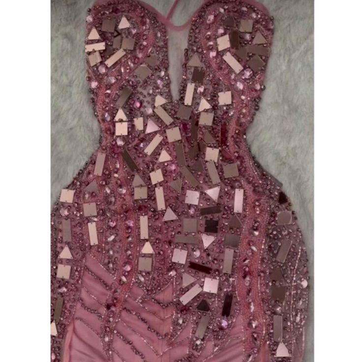 Pink Birthday Dress Rhinestone Embellished Pink Blinged Out Dress Size Medium New W/O Tags ! #Dress Pink Sequin Evening Dresses, Embellished Mini Dress For Homecoming, Glamorous Embellished Homecoming Dress, Rhinestone Dress For Homecoming Party Season, Rhinestone Homecoming Dress For Party Season, Homecoming Dresses With Rhinestones For Party Season, Pink Embellished Mini Dress For Evening, Pink Embellished Mini Evening Dress, Pink Embellished Evening Dress For Night Out